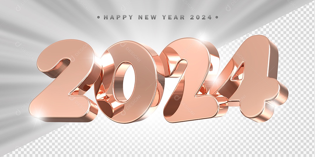 Elemento 3D 2024 Rose Para Composição PSD