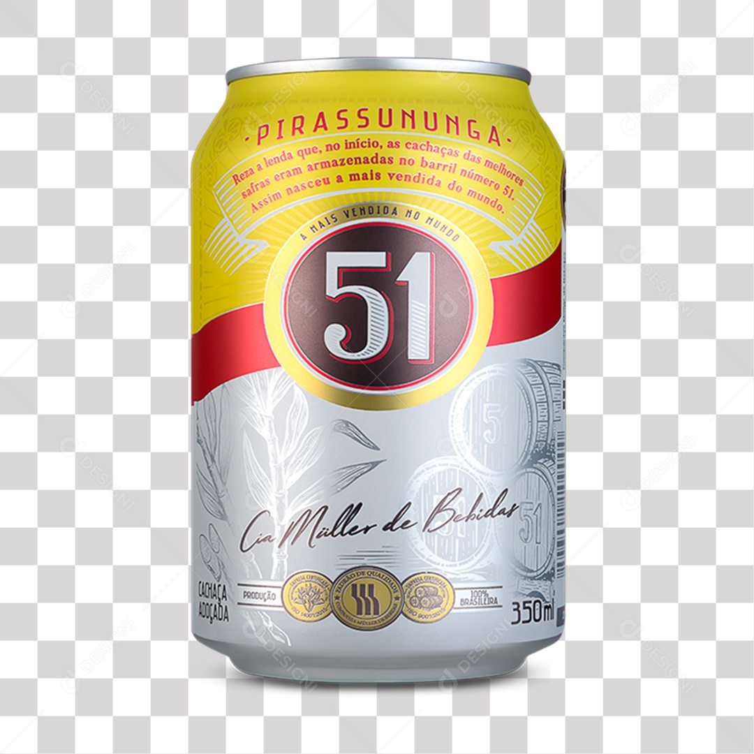 Lata de Cachaça 51 PNG Transparente