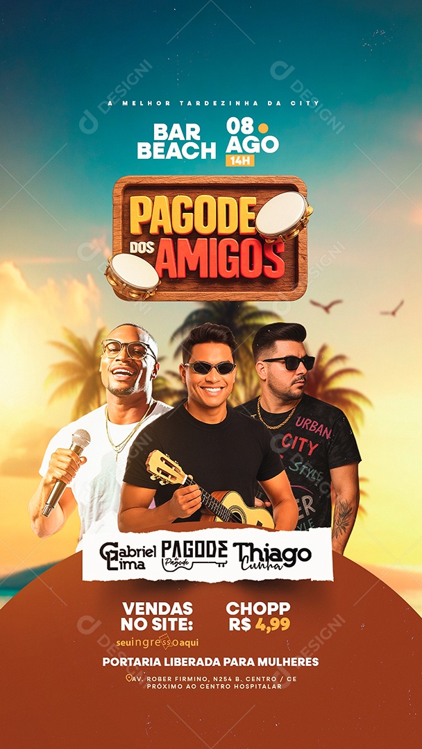 Story Flyer Pagode dos Amigos Social Media PSD Editável