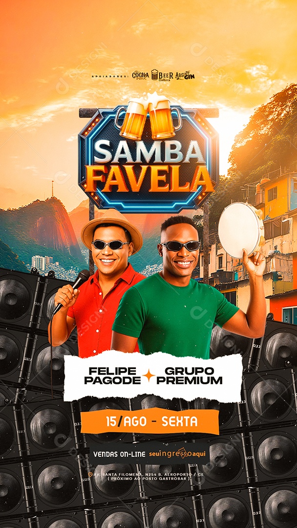 Story Flyer Samba Favela Social Media PSD Editável