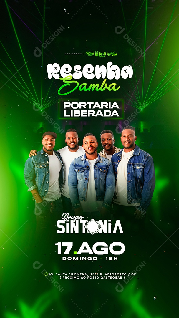 Story Flyer Resenha Samba Social Media PSD Editável