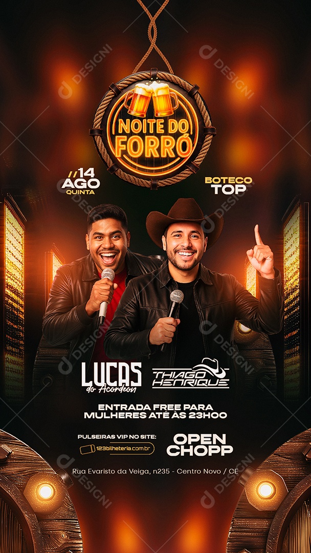 Story Flyer Noite do Forró Boteco Top Social Media PSD Editável