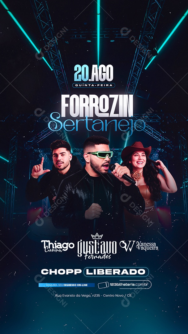 Story Flyer Próximos Shows Forrozin Sertanejo Social Media PSD Editável