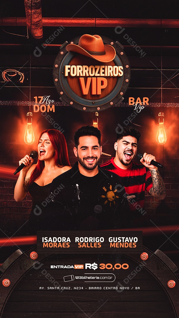 Story Flyer Forrozeiros Vip Social Media PSD Editável