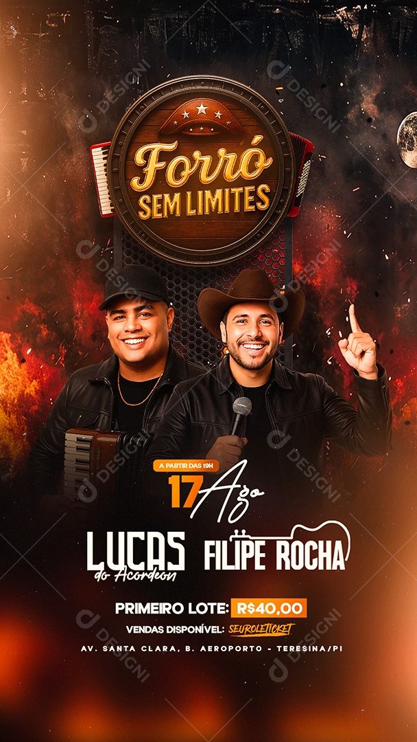 Story Flyer Forró Sem Limites Social Media PSD Editável