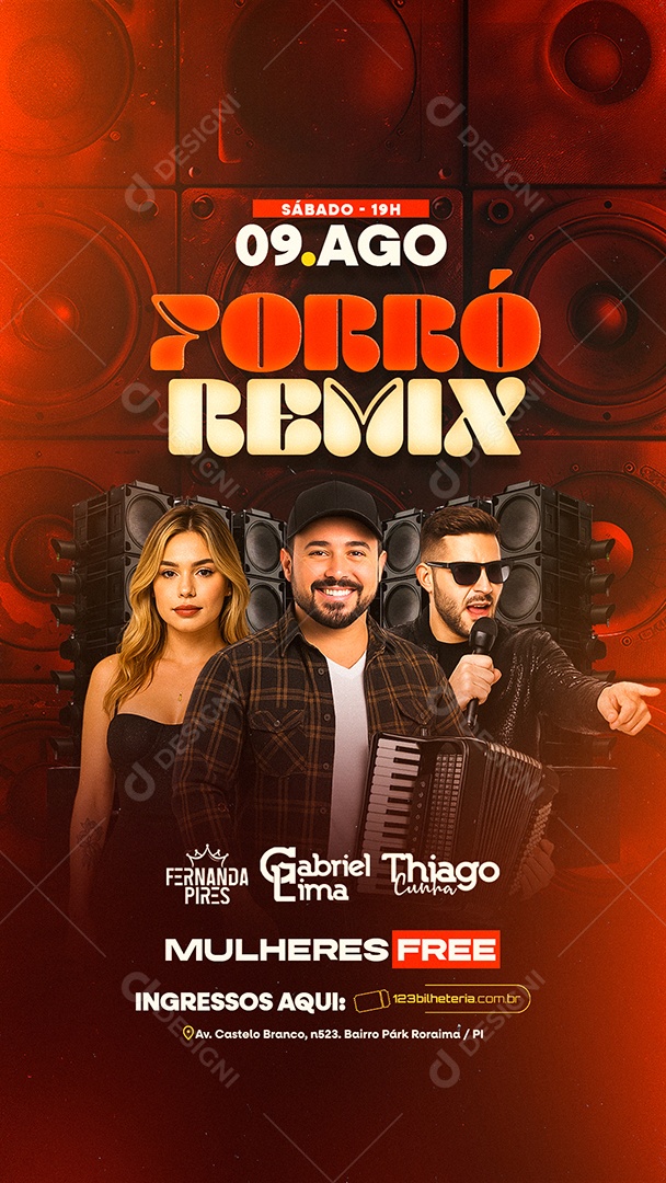 Story Flyer Forró Remix Social Media PSD Editável