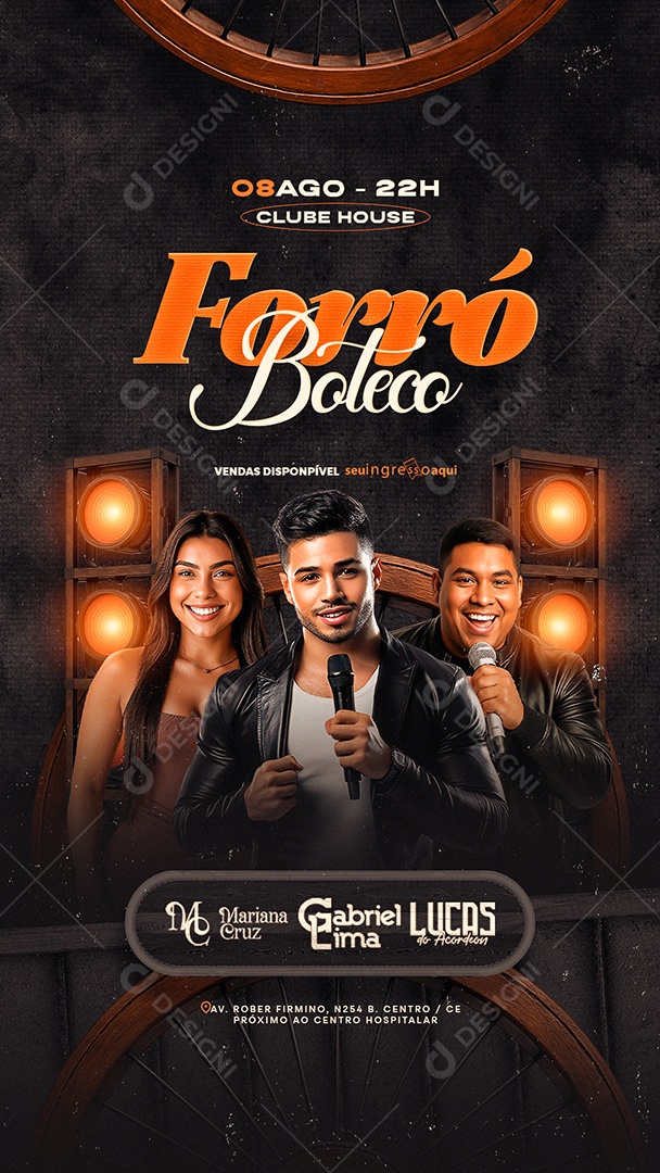 Story Flyer Forró Boteco Social Media PSD Editável