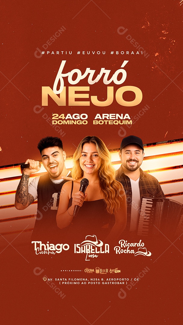 Story Flyer Próximos Shows Forró Nejo Arena Botequim Social Media PSD Editável