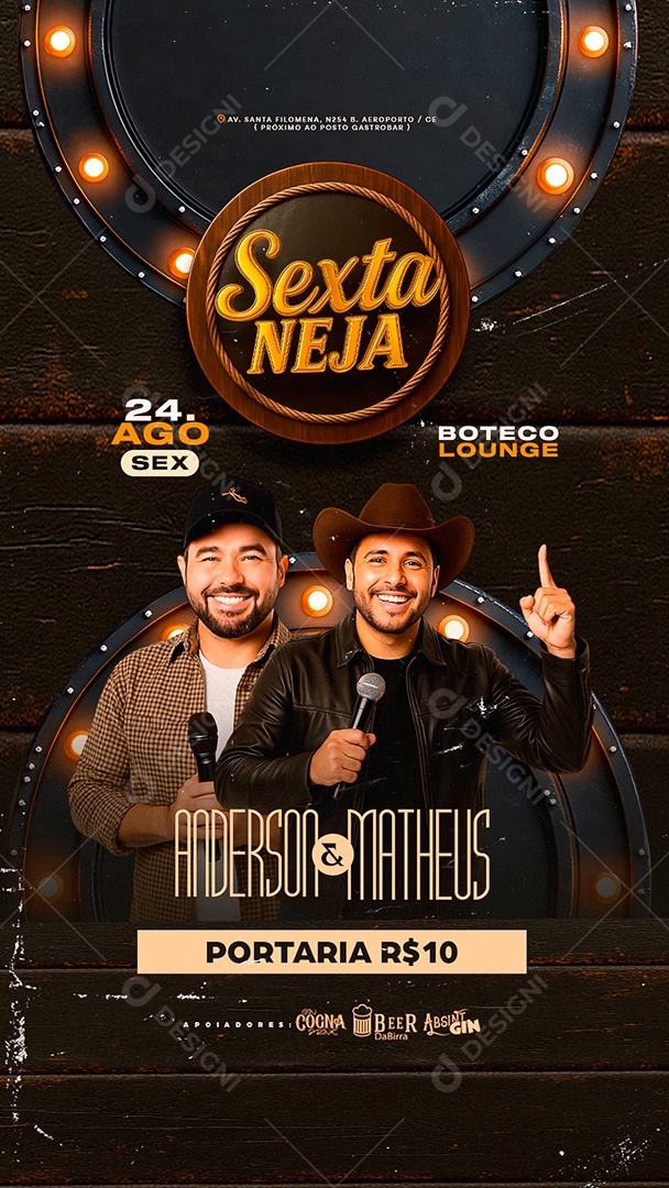 Story Flyer Próximos Shows Sextaneja Boteco Lounge Social Media PSD Editável