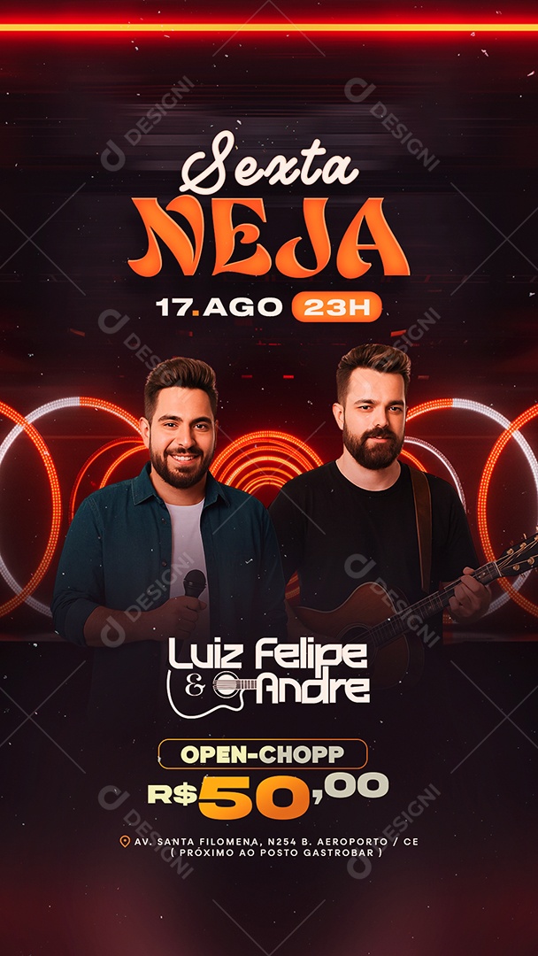 Story Flyer Próximos Shows Sextaneja Social Media PSD Editável