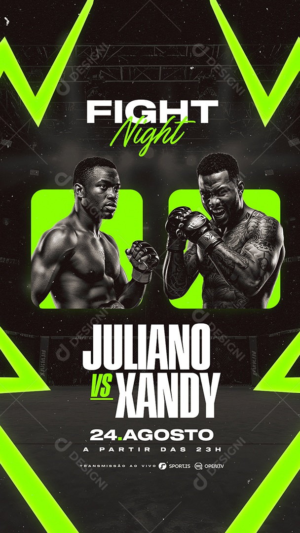 Story Campeonato de Luta Fight Night Social Media PSD Editável