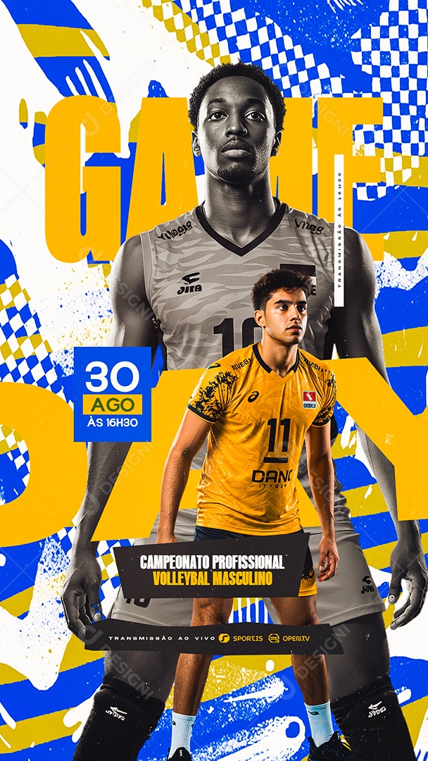 Story Campeonato Profissional Volleybal Masculino Social Media PSD Editável