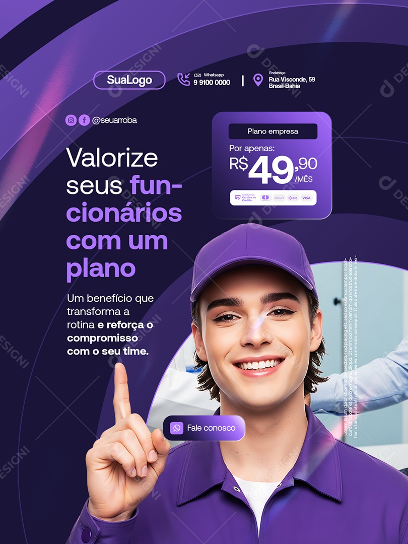 Convênio Médico Valorize seus Funcionáros com um Plano Social Media PSD Editável