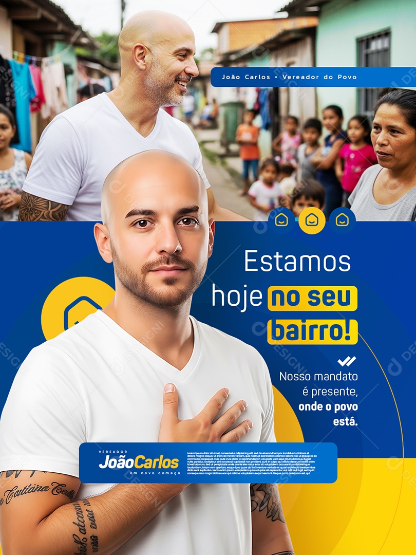 Vereador Estamos Hoje no Seu Bairro Social Media PSD Editável