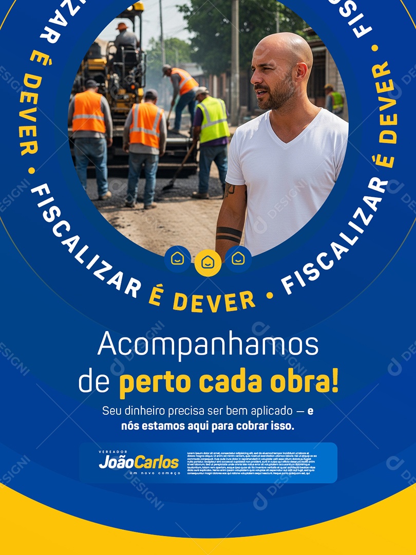 Vereador Acompanhamos de Perto Cada Obra Social Media PSD Editável