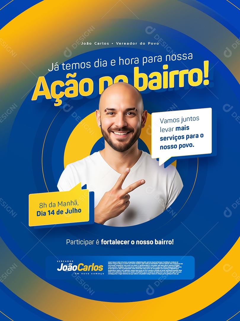 Vereador Já Temos Dia e Hora para Nossa Ação no Bairro Social Media PSD Editável