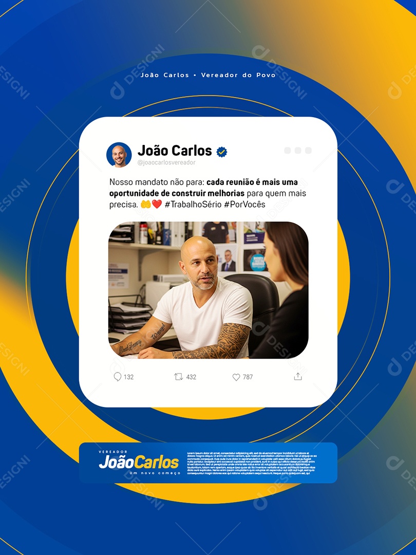 João Carlos Vereador do Povo Feedback Social Media PSD Editável