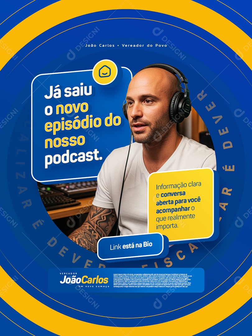 Vereador Já Saiu o Novo Episódio do Podcast Social Media PSD Editável