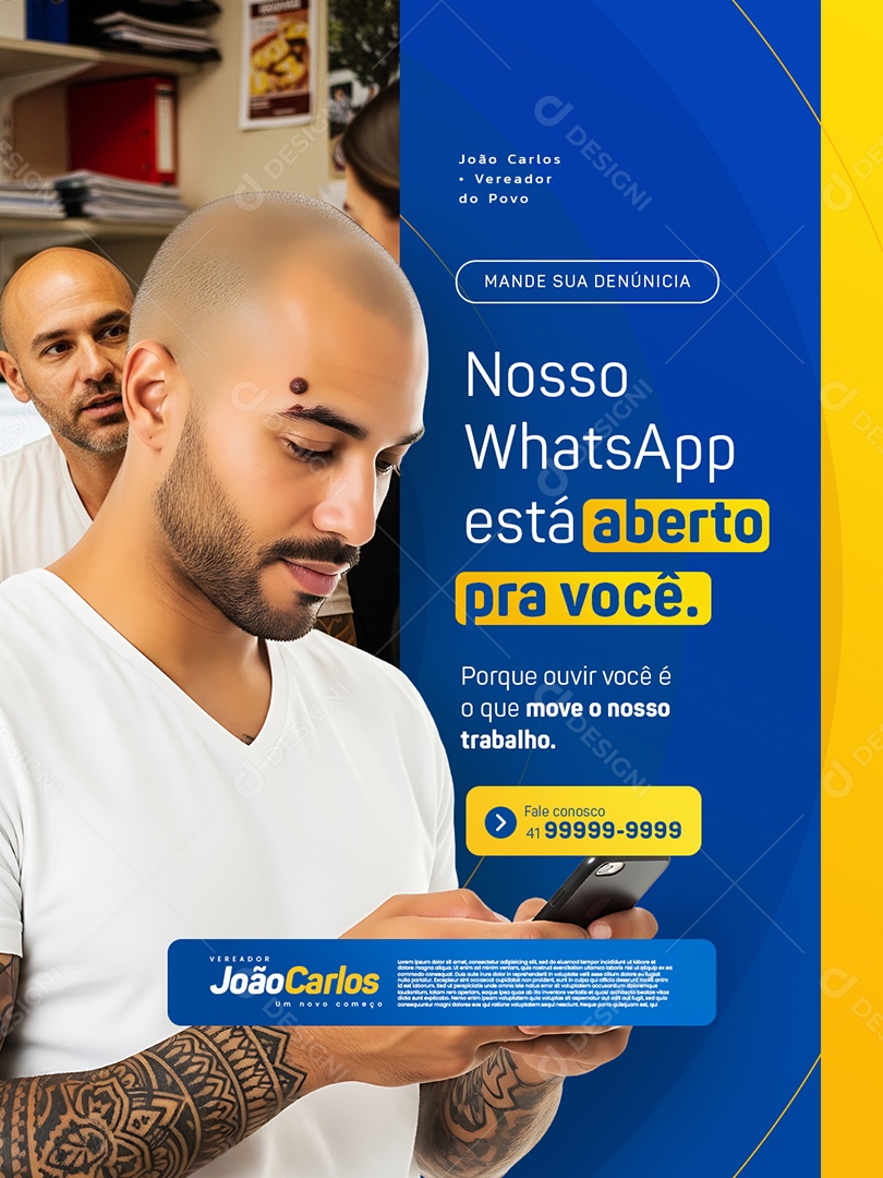 Vereador Nosso WhatsApp Está Aberto pra Você Social Media PSD Editável