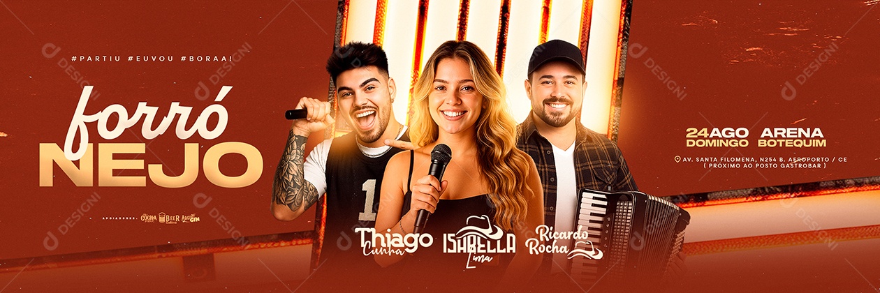 Carrossel Flyer Próximos Shows Forró Nejo Arena Botequim Social Media PSD Editável