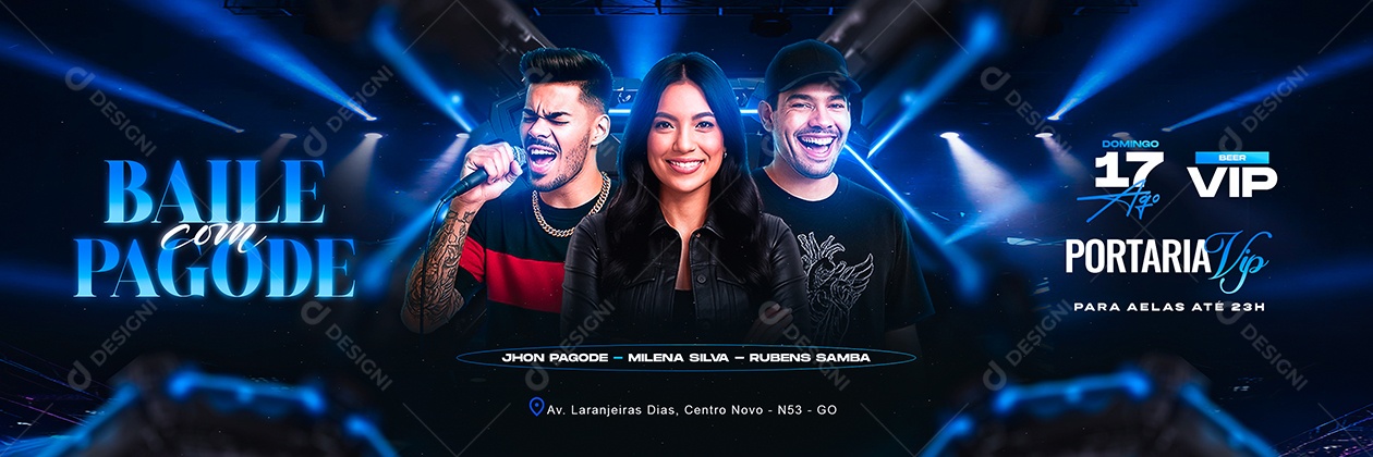 Carrossel Flyer Baile com Pagode Social Media PSD Editável