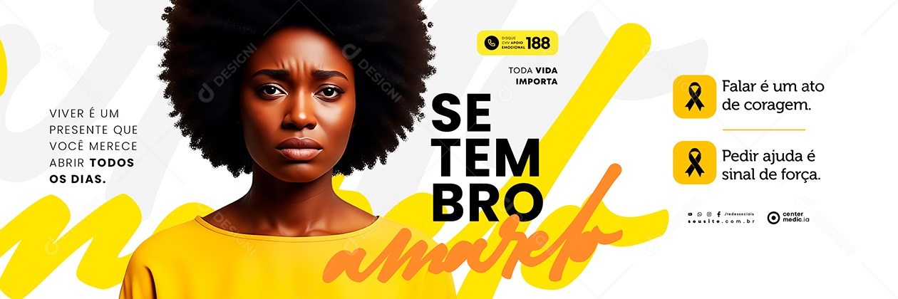 Carrossel Setembro Amarelo Mês de Prevenção ao Suicídio Social Media PSD Editável