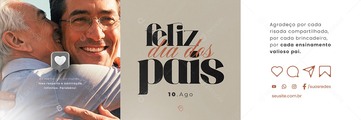 Carrossel Feliz Dia dos Pais 10 de Agosto Social Media PSD Editável