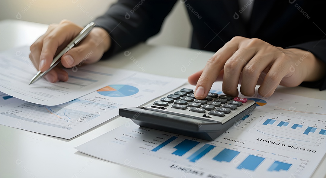 Empresário resolvendo finanças de empresa