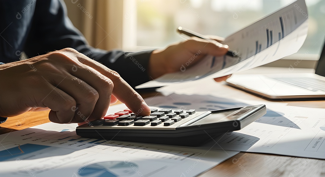 Empresário resolvendo finanças de empresa