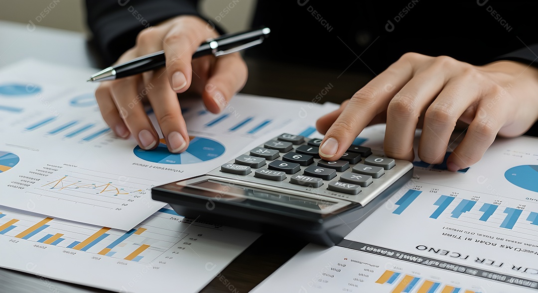 Empresário resolvendo finanças de empresa