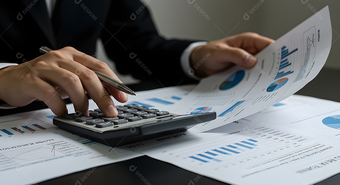 Empresário resolvendo finanças de empresa