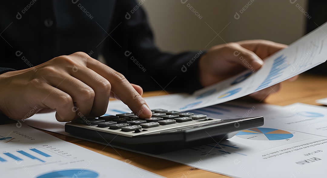 Empresário resolvendo finanças de empresa