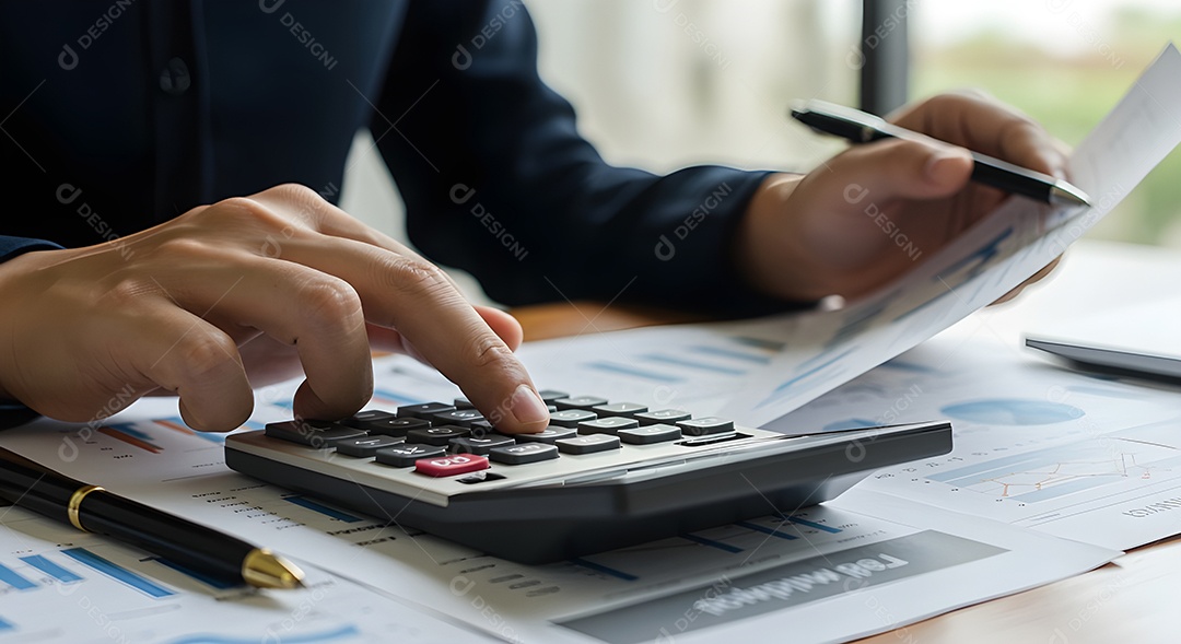 Empresário resolvendo finanças de empresa