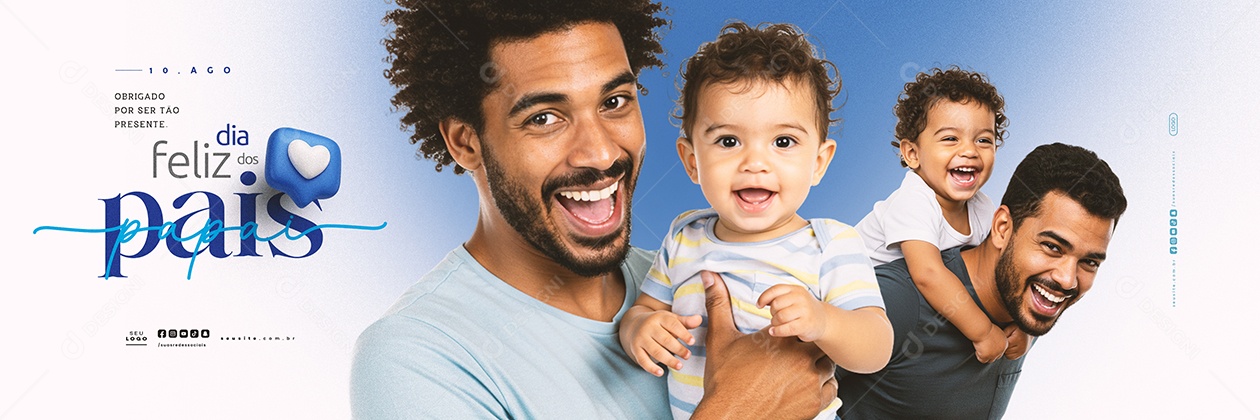 Carrossel Feliz Dia dos Pais 10 de Agosto Social Media PSD Editável