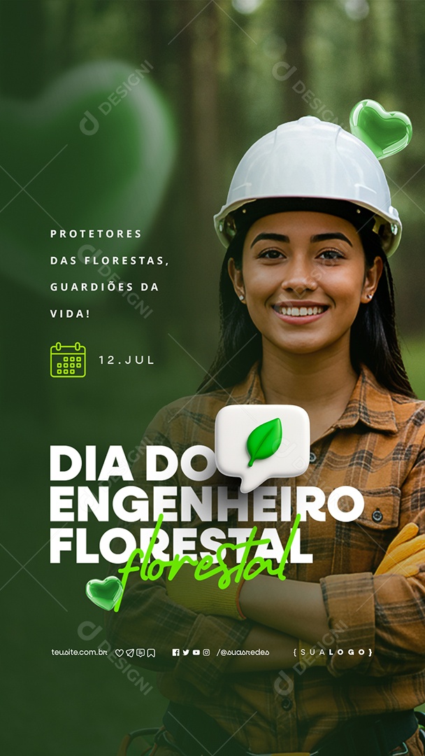 Story Dia do Engenheiro Florestal 12 Julho Social Media PSD Editável