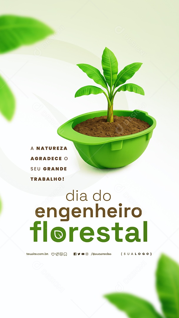 Story Dia do Engenheiro Florestal 12 Julho Social Media PSD Editável