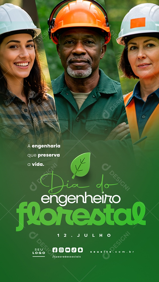 Story Dia do Engenheiro Florestal 12 Julho Social Media PSD Editável
