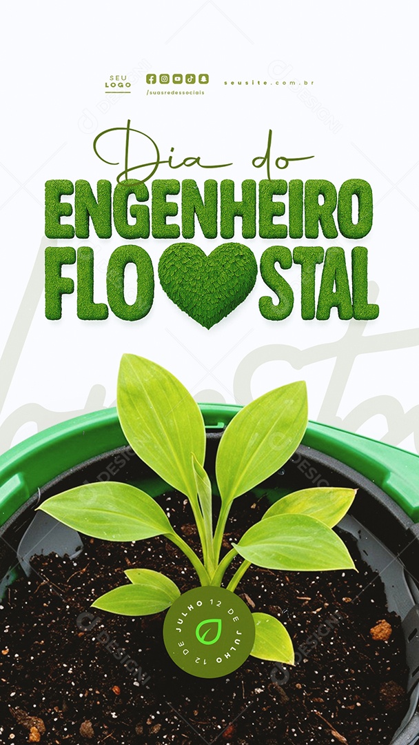 Story Dia do Engenheiro Florestal 12 Julho Social Media PSD Editável