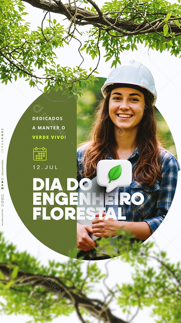 Story Dia do Engenheiro Florestal 12 Julho Social Media PSD Editável
