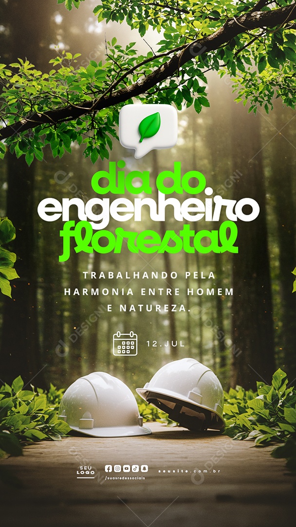 Story Dia do Engenheiro Florestal 12 Julho Social Media PSD Editável
