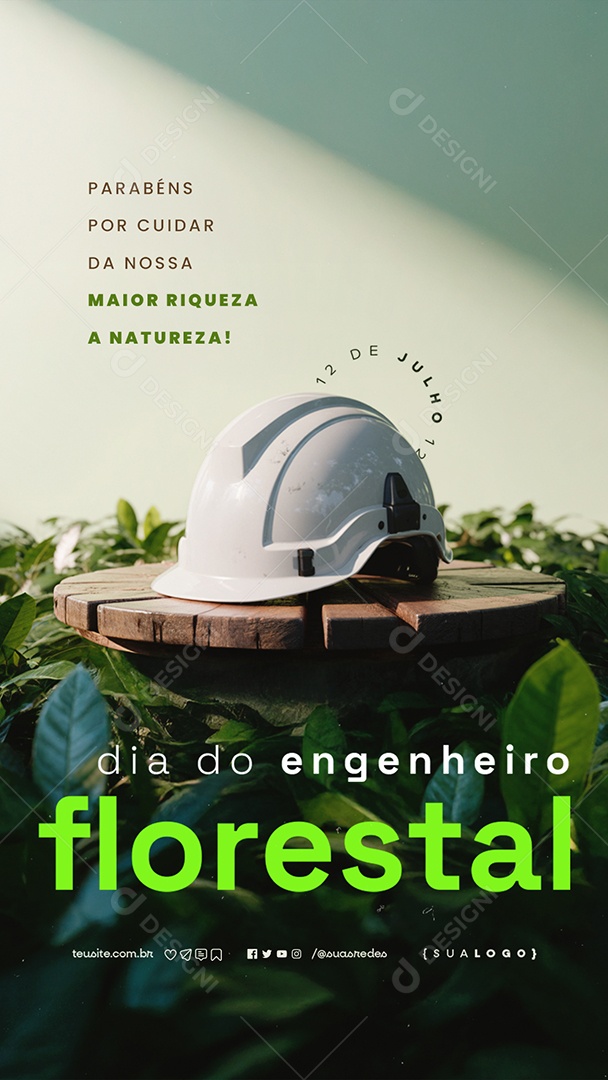 Story Dia do Engenheiro Florestal 12 Julho Social Media PSD Editável