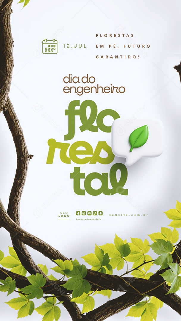 Story Dia do Engenheiro Florestal 12 Julho Social Media PSD Editável
