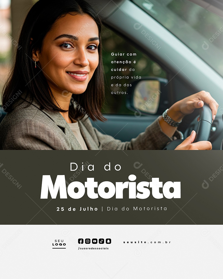 Feliz Dia do Motorista 25 de Julho Social Media PSD Editável
