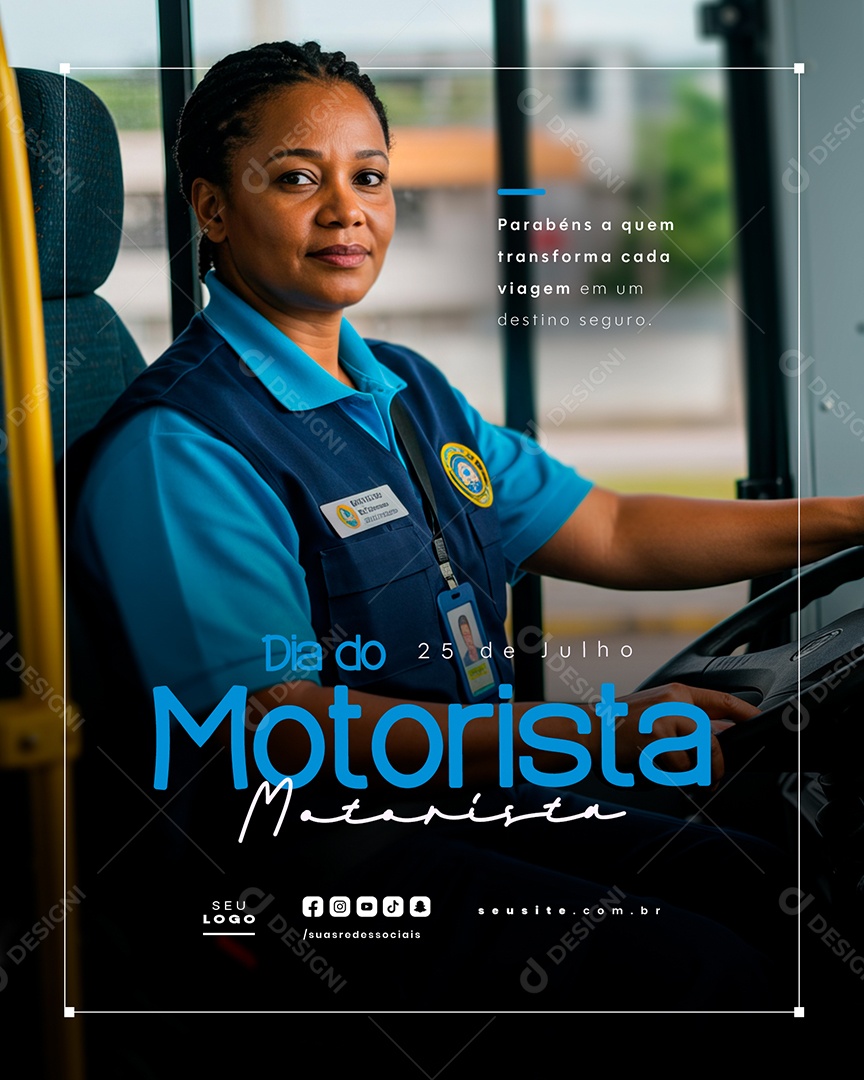 Feliz Dia do Motorista 25 de Julho Social Media PSD Editável