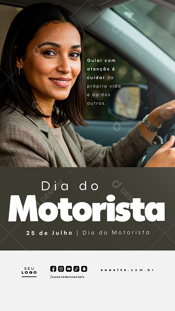 Story Feliz Dia do Motorista 25 de Julho Social Media PSD Editável