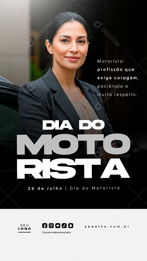 Story Feliz Dia do Motorista 25 de Julho Social Media PSD Editável
