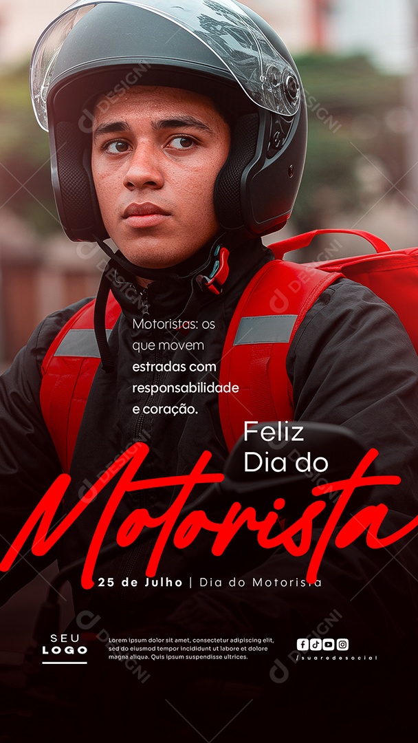 Story Feliz Dia do Motorista 25 de Julho Social Media PSD Editável