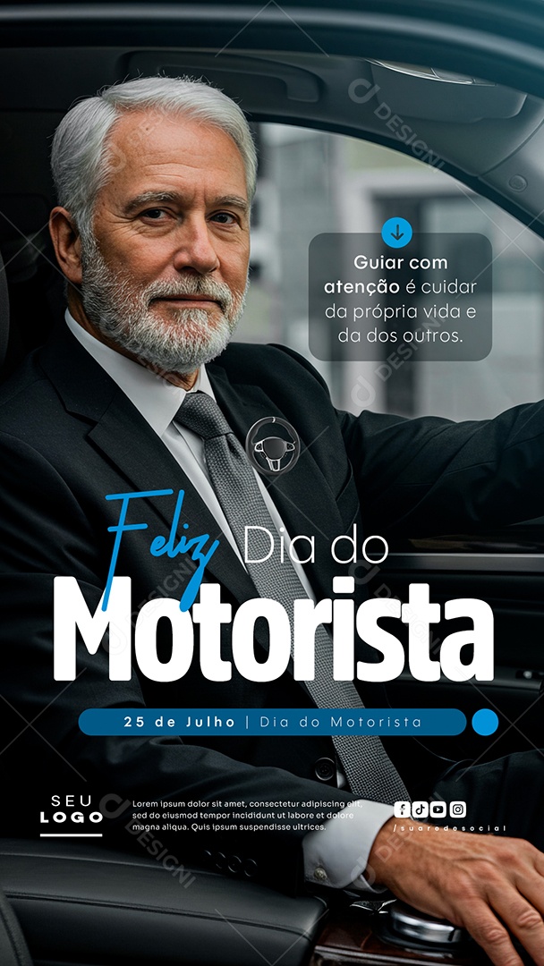 Story Feliz Dia do Motorista 25 de Julho Social Media PSD Editável