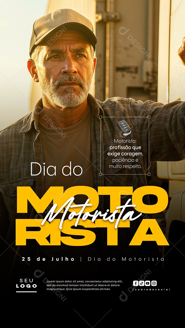 Story Feliz Dia do Motorista 25 de Julho Social Media PSD Editável