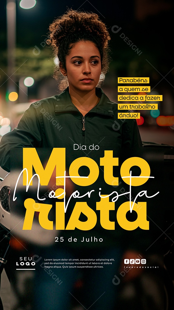 Story Feliz Dia do Motorista 25 de Julho Social Media PSD Editável